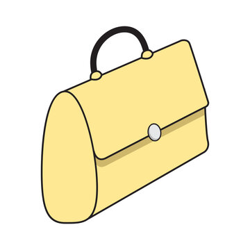 Yellow a  Handbag vector  Illustration