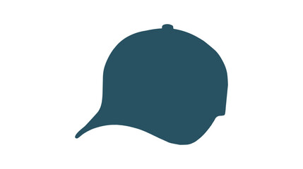 Fototapeta premium Light blue baseball cap with curved brim and button on top isolated on blue background