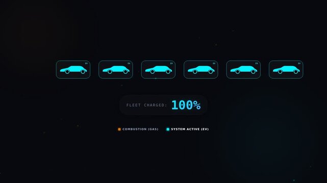 Electric vehicle fleet transition concept animation. 
