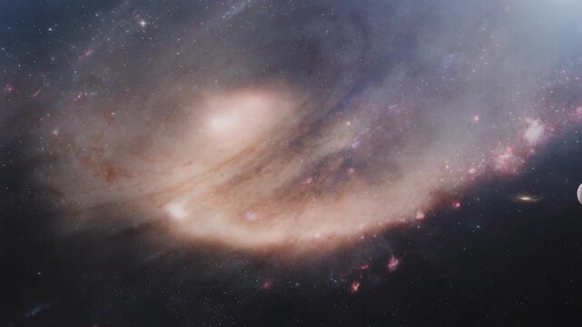Mesmerizing Cosmic Journey Through Vibrant Spiral Galaxy, Showcasing Colorful Nebulae and Glowing Stars, Evoking Wonder and Awe