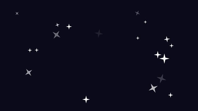 Animated twinkling stars animation 4k background, with glowing night, sky sparkles and, magical particle effects