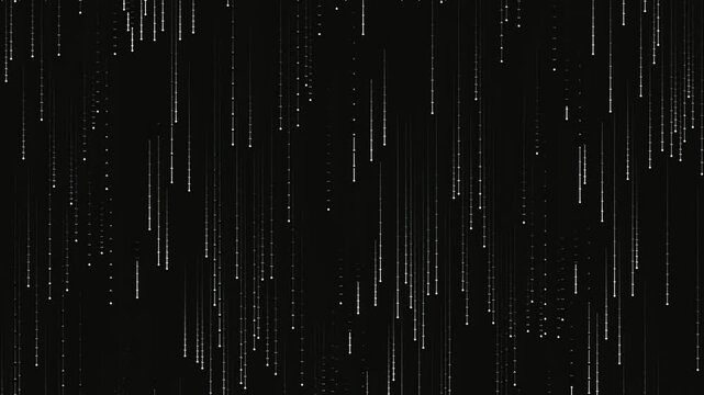 Abstract black and white digital rain pattern background