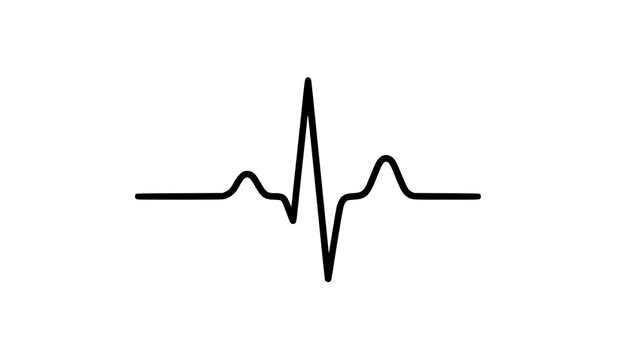 Minimal ECG Heartbeat Pulse Line Vector Icon