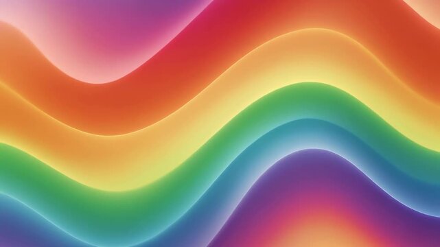 Vibrant rainbow waves undulate smoothly, creating mesmerizing flow of colorful gradients in harmonious blend of abstract colors