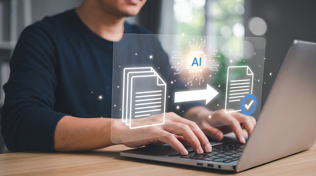 Document Processing Technology Concept with Intelligent Data Management Interface and Digital File Analysis System for Automated Workflows