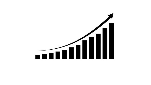 Business growth concept in graph chart showing marketing sales profit increasing to future target . growing business concept.