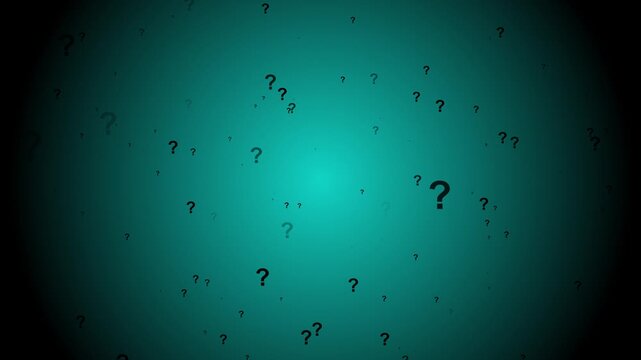 Cartoon comic questions marks flying animated.Motion graphic 4k animation video.