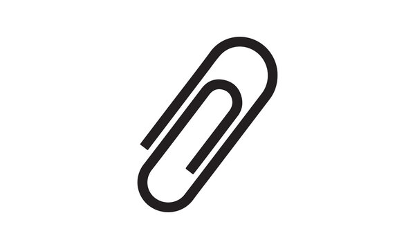 A simple black paperclip isolated on a white background for office supplies and stationery needs