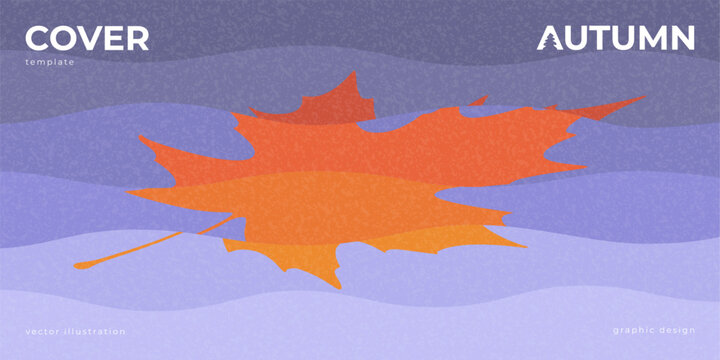 Modern MinimModern Minimalistic Autumn Banner. Concept Autumn Vector Illustration with Maple Leaf on Wavy Surface of Water. Vector illustration for seasonal promotion, fall-themedalistic Autumn Banner