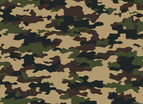 military camouflage pattern, seamless modern vector army background, hunting print