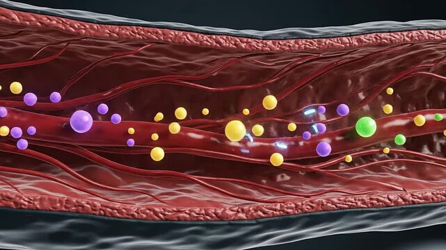 Dynamic Visualization of Sodium Ions and Electrolytes Flowing Through Blood Vessels Representing Electrolyte Balance and Medical Concepts in Realistic Anatomy