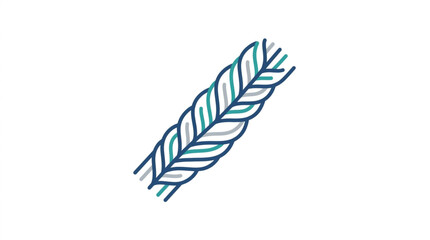 Detailed illustration of a single wheat stalk with grains. © nero
