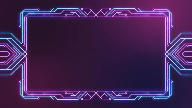 Neon purple tech border with corner markers