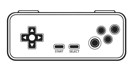 Retro gaming controller vector icon for entertainment and technology © Kenari