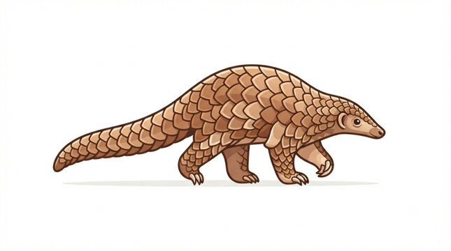 Pangolin Animal Vector Illustration Isolated on White Background
