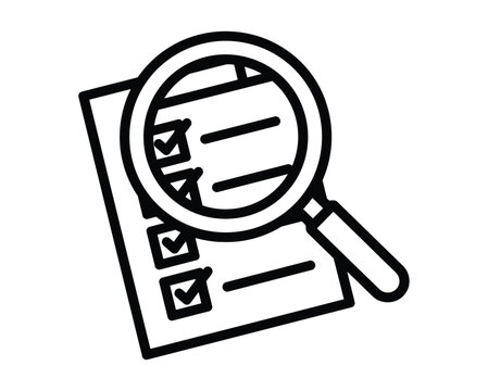 List vector icon document inspection task review