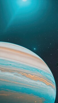 Large gas giant planet partially in view