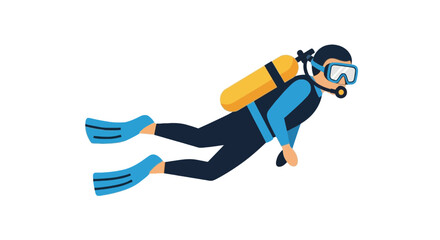 Scuba Diver Swimming with Underwater Equipment © olso