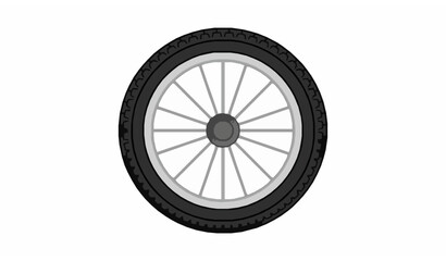 Fototapeta premium Kids Bike Front Wheel Vector – Bicycle Tire and Rim Illustration