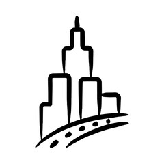 Fototapeta premium Skyscraper Icon - Handdrawn