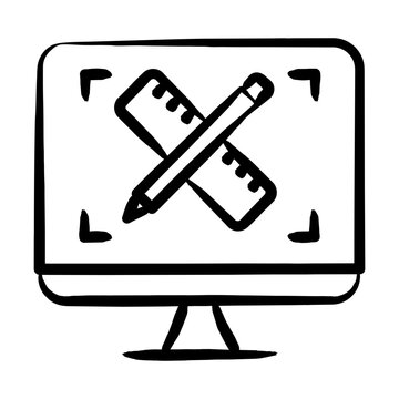 Computer Aided Design Icon - Handdrawn