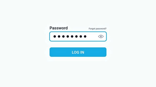 User interface elements for login with password entry and access denied