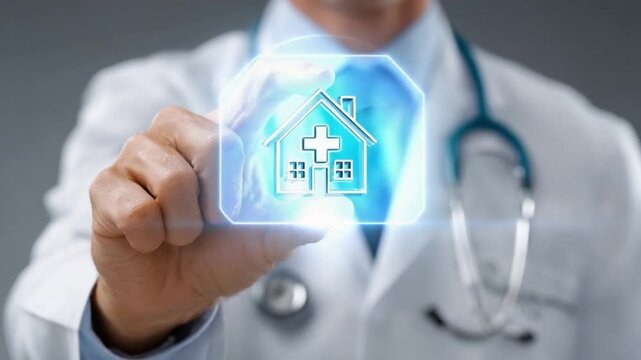 Businessman Holding House Model in Hand Symbolizing Real Estate Investment Property Insurance Home Mortgage Buying Selling and Residential Construction Concept