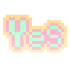 Fototapeta premium yes word pixel 8-bit icon logo design illustration 