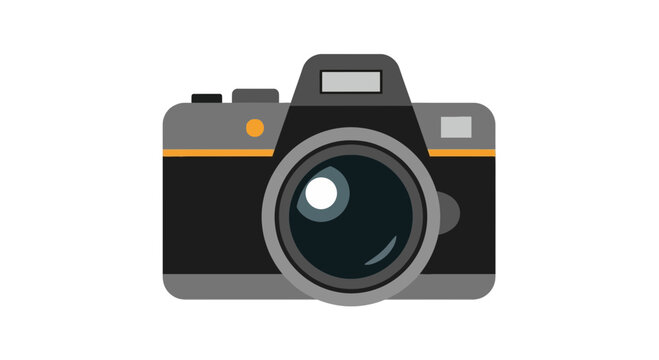 Digital SLR camera front view vector graphic
