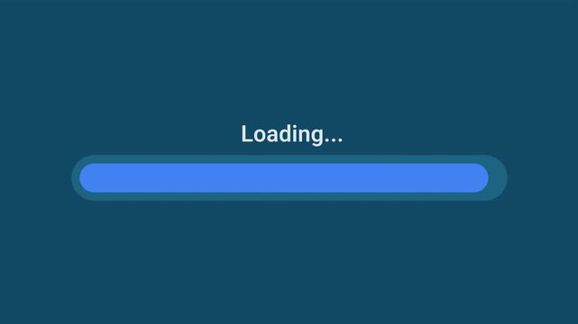 Animated motion graphics showing a blue progress bar loading over a transparent alpha channel background. Represents web asset retrieval, software buffering, or a system waiting state.