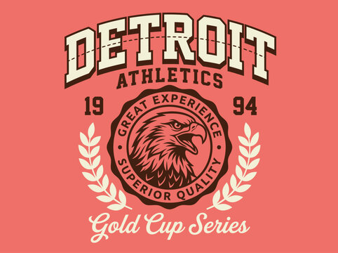 Vintage Detroit Athletics Eagle Logo Varsity Sports Design