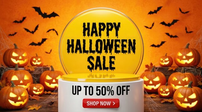 Spooky savings halloween sale event with jack o' lanterns up to 50 off deals limited time offer