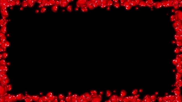 Heart particles floating to center frame for a romantic theme celebrating love, Valentine&rsquo;s Day background, 4K live style social media heart animation on transparent background