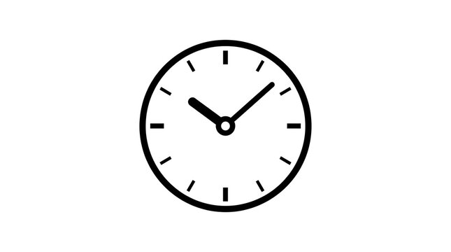 Minimalist clock icon showing ten past ten