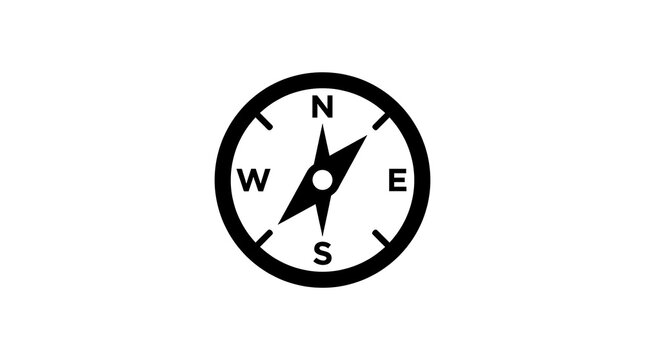 Compass icon isolated on white background