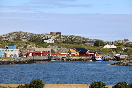 View of the Norway's oldest fishing village Traena  