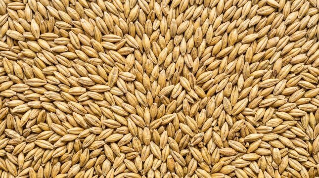 Close Up Texture of Raw Barley Grains Background.