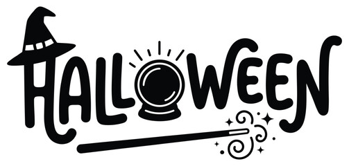 Halloween text with magic wand art © MdRamije