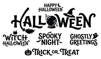 Happy halloween spooky text set © MdRamije