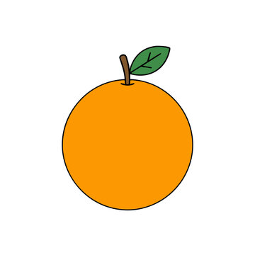 Zesty Outlined Clementine Icon Minimalist Organic Juicy Citrus Artwork