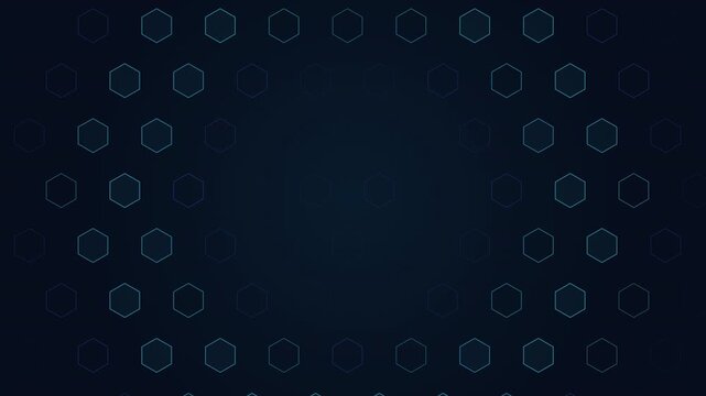Futuristic Hexagon Grid Pulsing with Cyan Light &mdash; Sci-Fi HUD 4K Seamless Loop