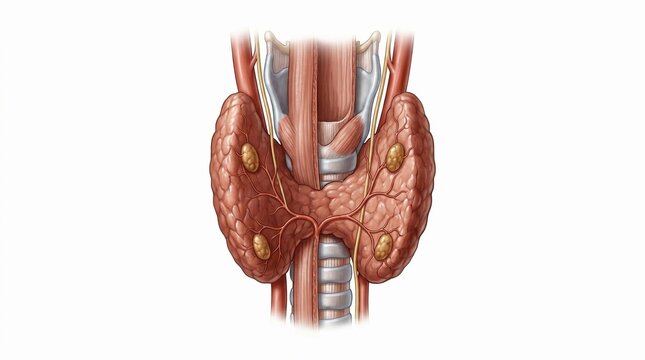 Posterior view of thyroid gland and laryngeal nerves