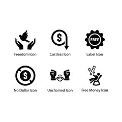 Freedom, Costless, Label, No Dollar, Unchained, Free Money, Icon