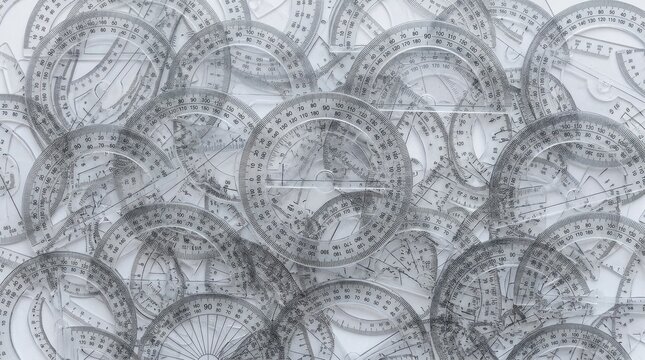 Close Up View of Transparent Circular Measuring Tools.