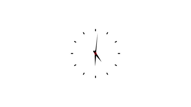 Minimalist analog clock ticking loop animation for time management and deadline ...