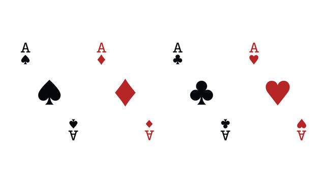 Cards vector set featuring four distinct ace suit icons