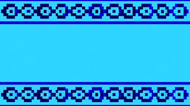 Pixel art blue lace background decoration illustration, featuring a stylish and cute girly frame design in retro pixel style.