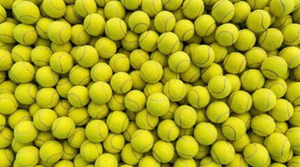 Fototapeta premium Close Up View of Multiple Yellow Tennis Balls Background.