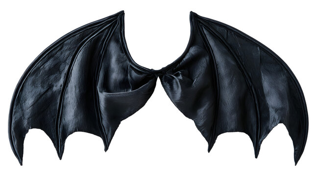 Black Bat Isolated on White Background, Monochrome Halloween Animal Silhouette and Wildlife Illustration for Seasonal Design and Decoration