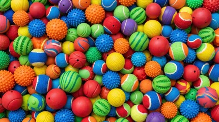 Fototapeta premium Colorful Assortment of Small Textured Balls Background.